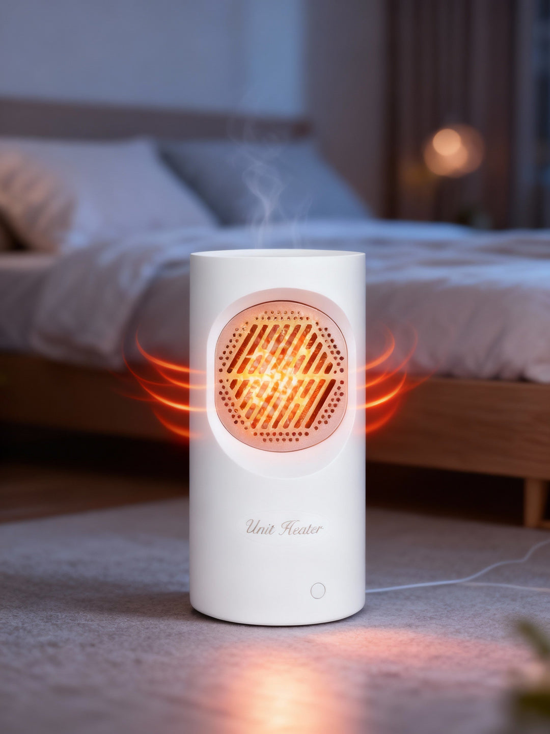 Bärbar 300W elektrisk minivärmare | Spiralvärmeelement, 7 fläktblad | Tyst drift