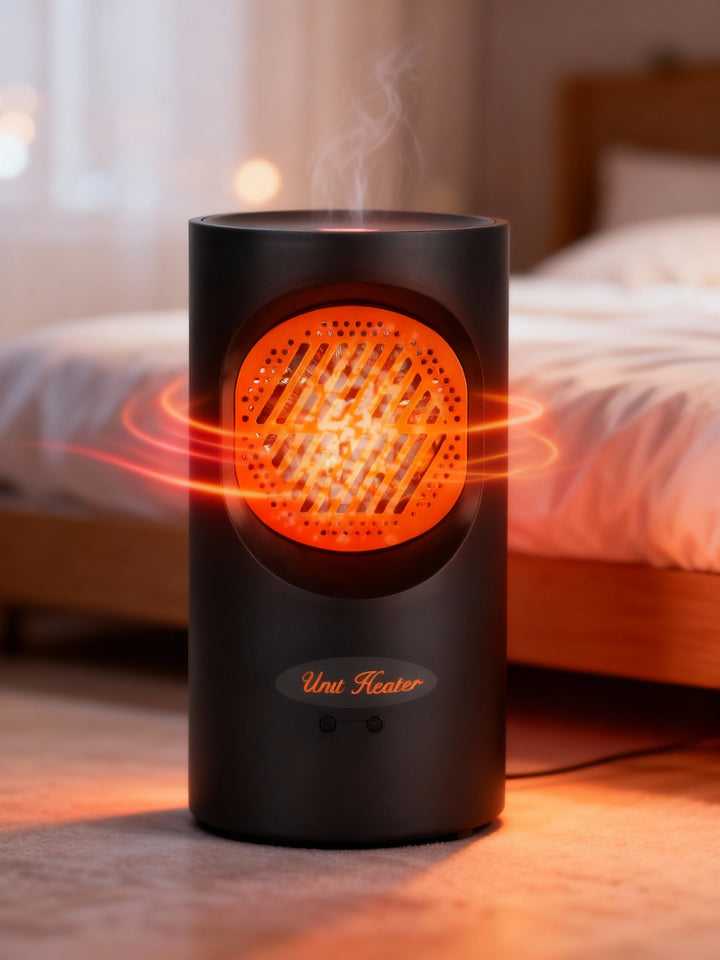 Bärbar 300W elektrisk minivärmare | Spiralvärmeelement, 7 fläktblad | Tyst drift