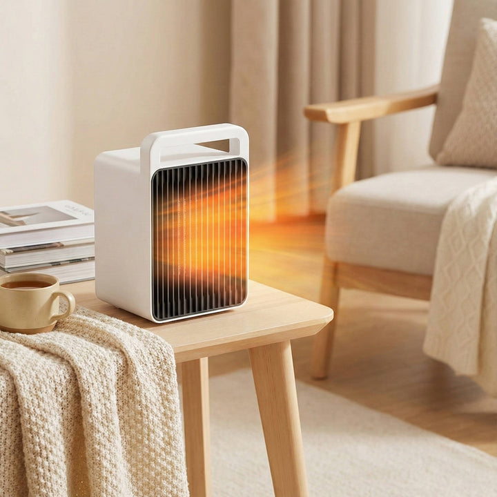 Liten bärbar elektrisk värmare 600W snabbvärmande rumsvärmare