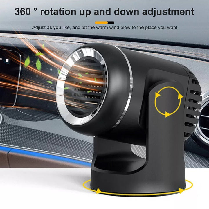 12V bärbar bilvärmare med 360° rotation och överhettningsskydd